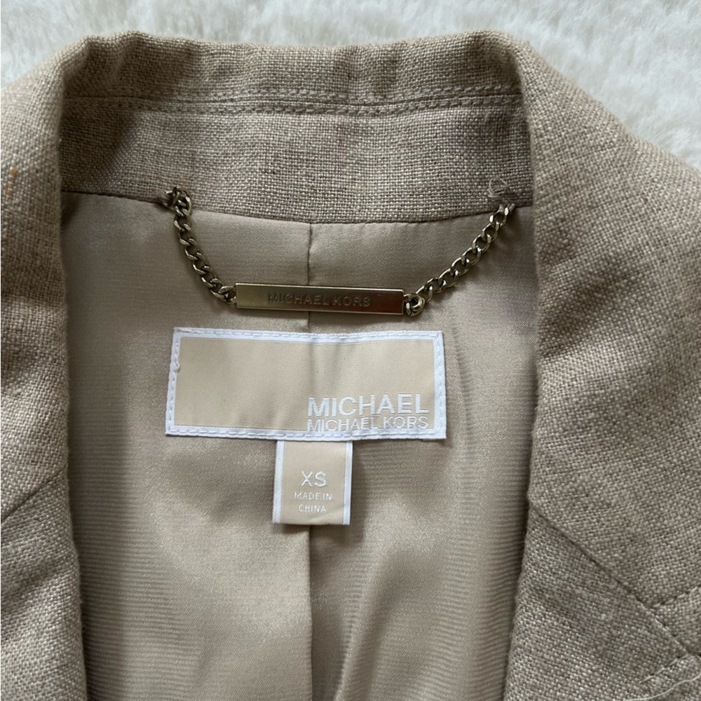 Michael Kors Linen Long Vest, Sleeveless Blazer size XSmall - Picture 2 of 8